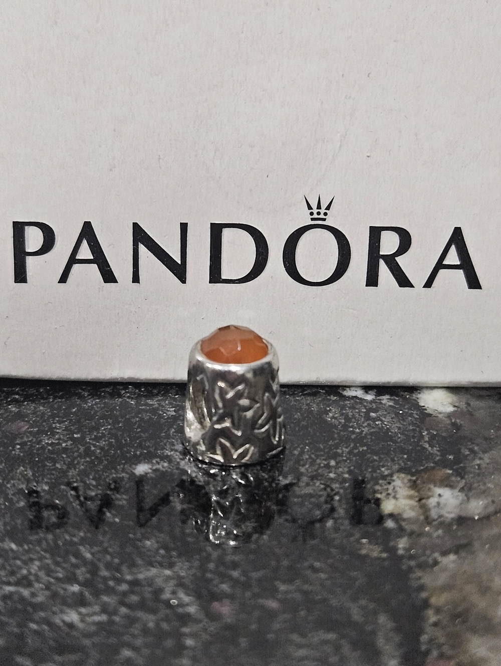 PANDORA Thimble Carnelian Charm - Rare - Picture 2 of 5